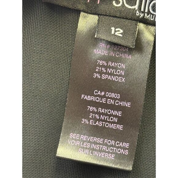 Slim-sation Pants Womens 12 Black Embroidered Floral Stretch Pull On Cropped - Picture 7 of 11